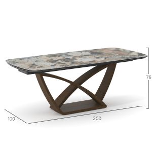 Extendable dining table Empire Sm18094 ceramic-metal 200(50+50)x100x77h