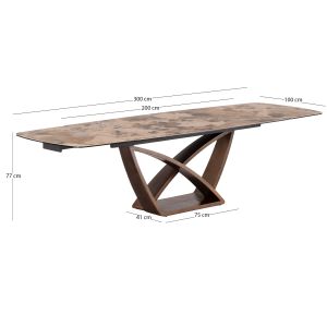 Extendable dining table Empire Sm18094 ceramic-metal 200(50+50)x100x77h