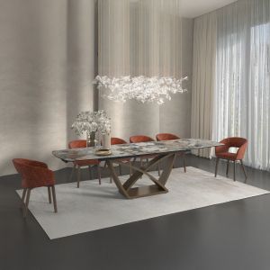 Extendable dining table Empire Sm18094 ceramic-metal 200(50+50)x100x77h