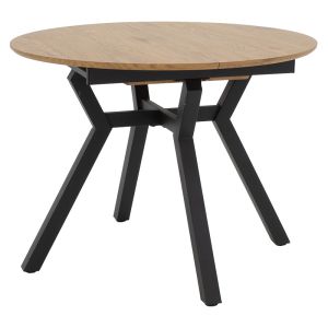 Extendable dining table Frances with Mdf top, sonoma/black 100-140x100x75cm
