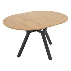 Extendable dining table Frances with Mdf top, sonoma/black 100-140x100x75cm