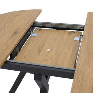 Extendable dining table Frances with Mdf top, sonoma/black 100-140x100x75cm