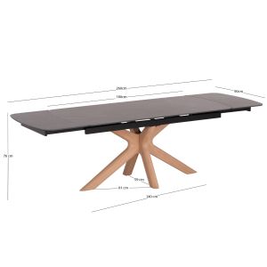 Extendable dining table Horizon Sm18091.02 ceramic top - birch legs with ash veneer 180(+40+40)x90x76cm.