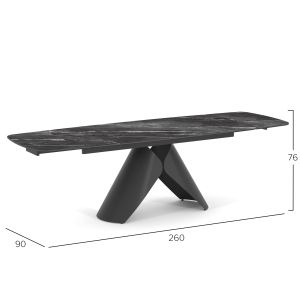 Extendable dining table Hyperion Sm18097.01 ceramic top-metal 180(+40+40)x90x76h