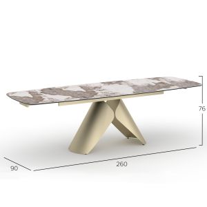 Extendable dining table Hyperion Sm18097.02 ceramic top-metal 180(+40+40)x90x76h