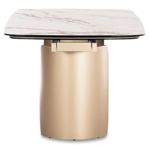 Extendable dining table Obsession Sm18086 ceramic top, glass, metal legs champagne 200(+50+50)x100x77w.