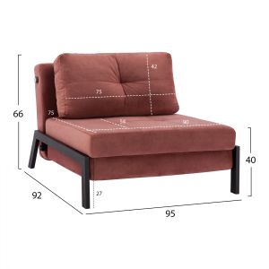 Reclining armchair 95x92x66cm Hm3078,12