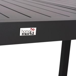 Разтегляема трапезарна маса Krum Hm6277.03 алуминиев цвят тъмно сив 160-240x90x73всм.