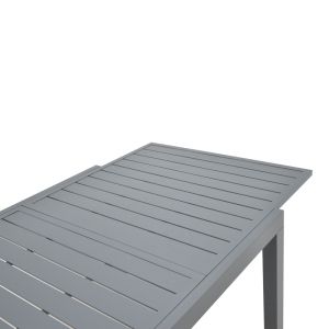 Разтягаща се трапезна маса Lafla алуминий в тъмносив цвят 160-240x100x75cм