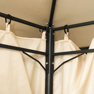 APEX ARROW FRAME MADE OF BLACK METAL WITH BEIGE FABRIC 2.5X2.5 M