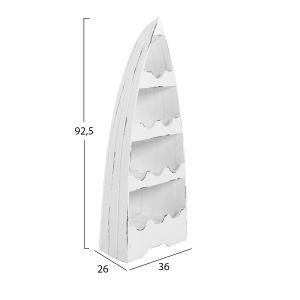 Vertical bottle rack in the shape of a boat made of mahogany wood 10 places Hm9493 36x26x92.5cm