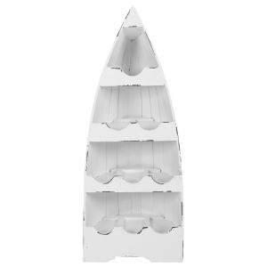 Vertical bottle rack in the shape of a boat made of mahogany wood 10 places Hm9493 36x26x92.5cm
