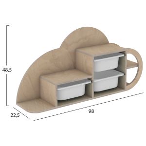 Рафт за стена Cobb бреза, в естествено-небесносин п,е, чекмеджета 98x22,5x48,5hcm Hm18227