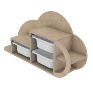 Рафт за стена Cobb бреза, в естествено-небесносин п,е, чекмеджета 98x22,5x48,5hcm Hm18227