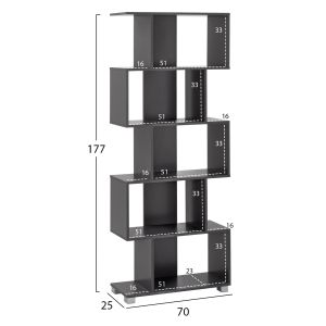 Melamine shelf Hm2385,10 gray 70x25x177cm