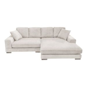 Reversible corner sofa with turning corner, ivory color 265x175x85cm