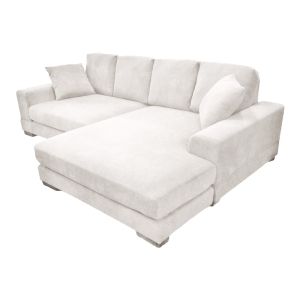Reversible corner sofa with turning corner, ivory color 265x175x85cm