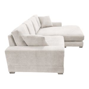 Reversible corner sofa with turning corner, ivory color 265x175x85cm