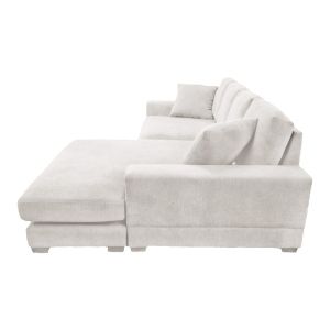 Reversible corner sofa with turning corner, ivory color 265x175x85cm