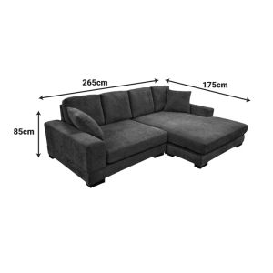 Reversible corner sofa with turning corner, ivory color 265x175x85cm