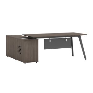 Reversible professional desk Denith walnut/charcoal 180x160x75cm
