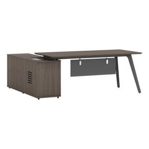 Reversible professional desk Denith walnut/charcoal 200x160x75cm
