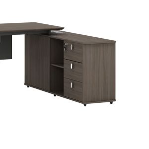 Reversible professional desk Denith walnut/charcoal 200x160x75cm
