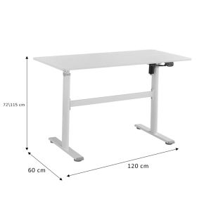 Height-adjustable office desk Karla white 120x60x72/115cm