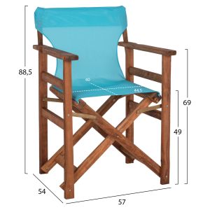 Director's chair Limnos Hm10368.08 in walnut color 57x54x88.5hcm