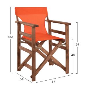 Limnos Walnut Director's Chair with Orange lettering Hm10368.02