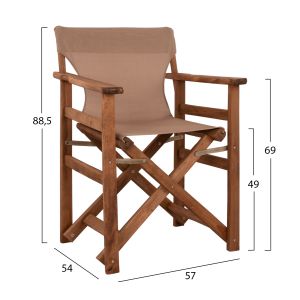 Director's chair Limnos Walnut with Mocha textile Hm10368,04