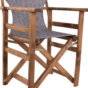 Director's chair Limnos Walnut with textile gray Hm10368,10