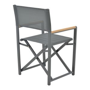Mabu aluminum director's chair with dark gray fabric 56x48x86cm