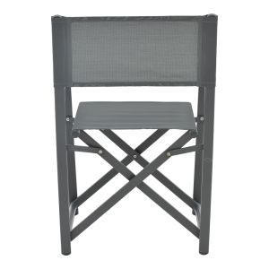 Mabu aluminum director's chair with dark gray fabric 56x48x86cm