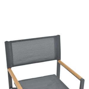 Mabu aluminum director's chair with dark gray fabric 56x48x86cm