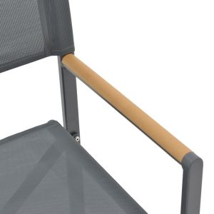Mabu aluminum director's chair with dark gray fabric 56x48x86cm