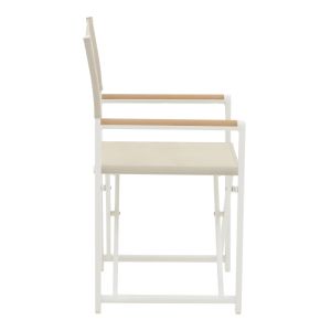 Mabu director's chair white aluminum with white fabric 56x48x86cm