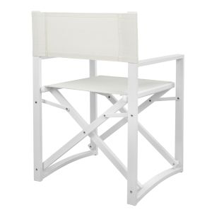 Director's chair aluminum white color 57x48.5x85.5hcm Hm5094.02