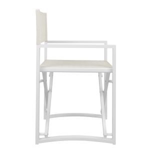 Director's chair aluminum white color 57x48.5x85.5hcm Hm5094.02