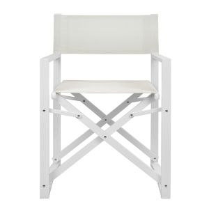 Director's chair aluminum white color 57x48.5x85.5hcm Hm5094.02