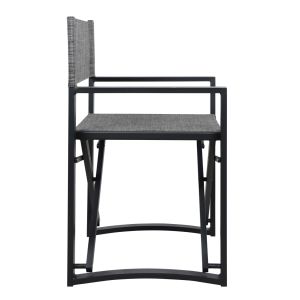 Director's chair aluminum gray color 57x48.5x85.5hcm Hm5094.01