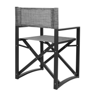 Director's chair aluminum gray color 57x48.5x85.5hcm Hm5094.01