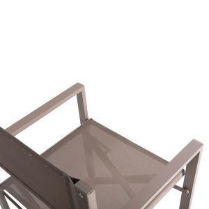 Director's chair aluminum champagne color 57x48.5x85.5hcm Hm5094.03