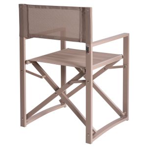 Director's chair aluminum champagne color 57x48.5x85.5hcm Hm5094.03