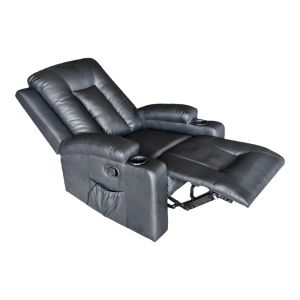 Relax armchair with massage mechanism Gessel Pu in black color 80x90x98cm