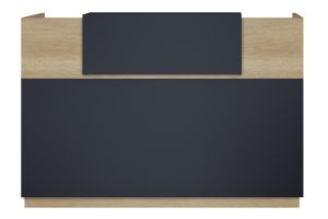 Lotus reception desk in oak and dark gray 180x70x110cm