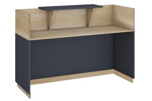 Lotus reception desk in oak and dark gray 180x70x110cm