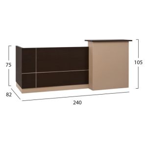 Reception-office desk 240x82 wine/beige Hm2068,01