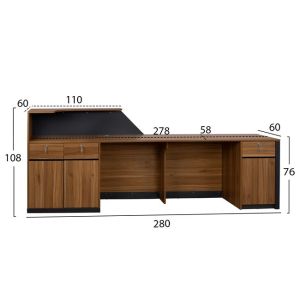 Рецепция-офис бюро 280x62x108cm HM2352