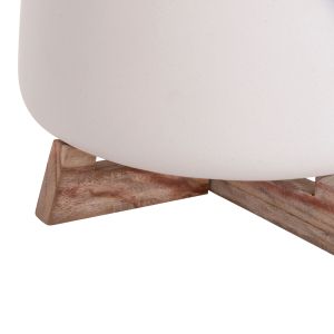 Frello Hm4674.02l fiber cement flower pot in white teak stand 29x29x23.5cm.